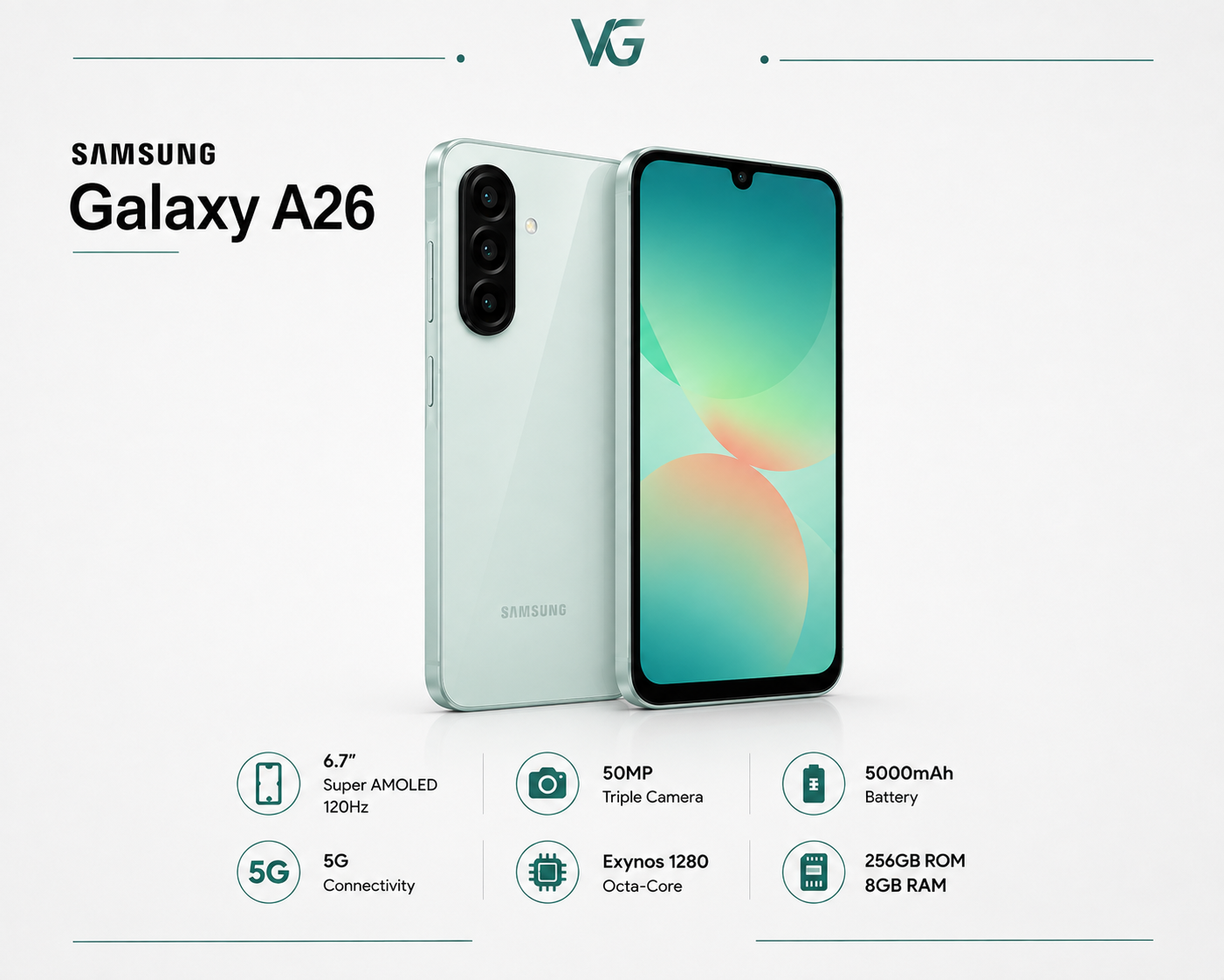 گوشی موبایل سامسونگ Galaxy A26 ظرفیت 128 گیگابایت رم 6 ویتنام - ولترا گجت