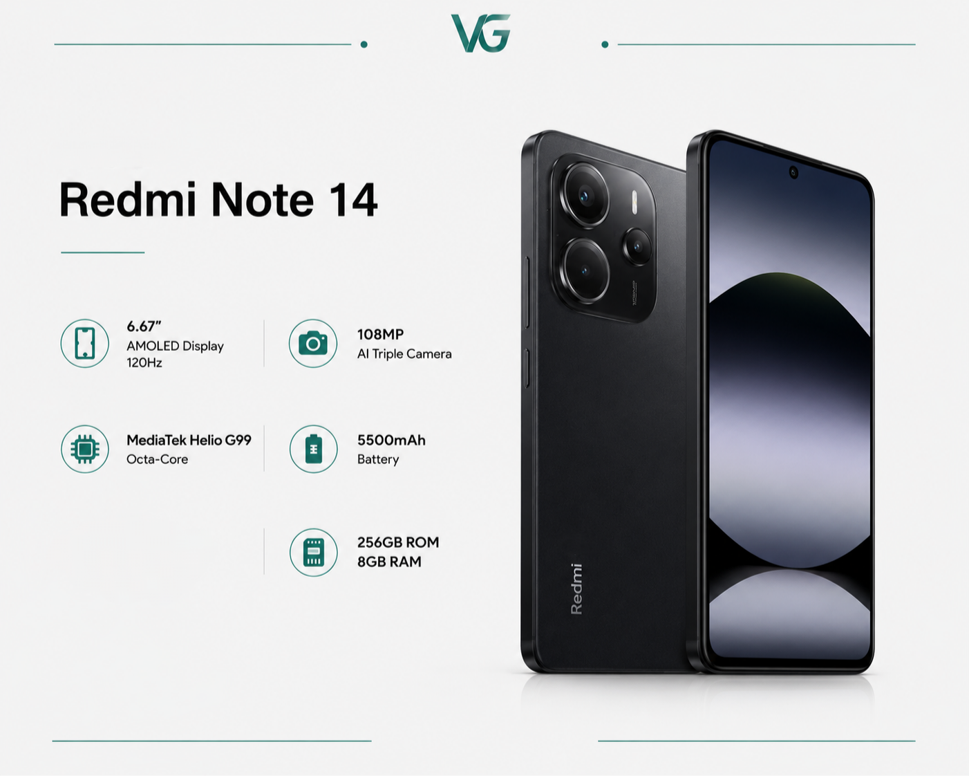 گوشی موبايل شیائومی مدل Redmi Note 14 4G ظرفیت 256 گیگابایت رم 8 گیگابایت - ولترا گجت