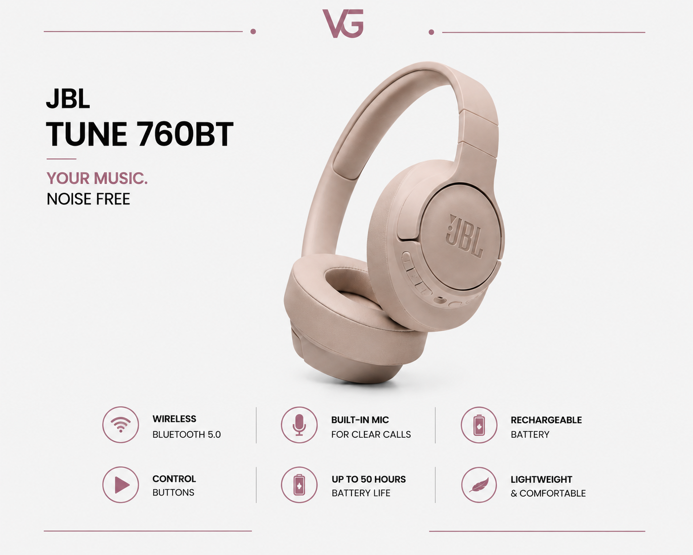 هدفون بی‌سیم TUNE760BT