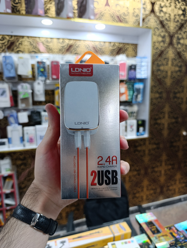 شارژر دو پورت ۲۴ آمپر سریع LDNIO مدل جدید قدرتمند