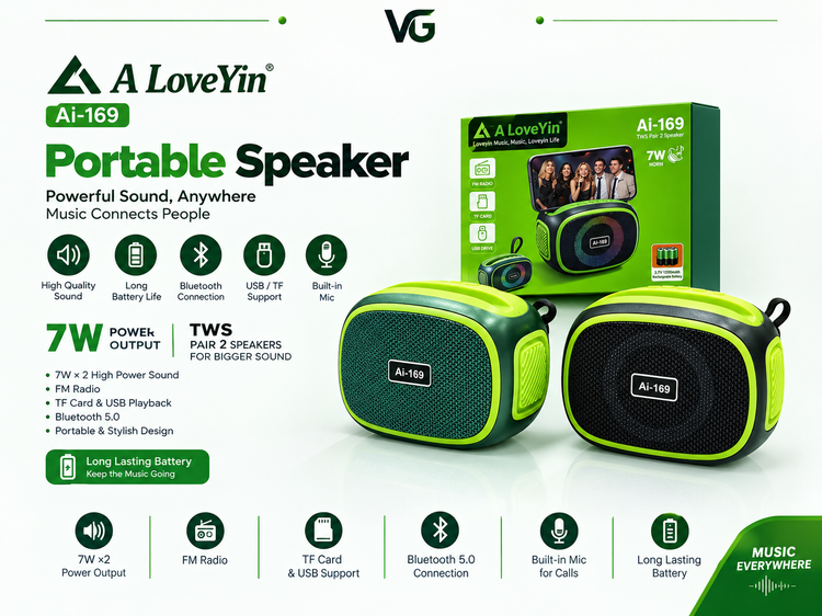 اسپیکر بلوتوثی قابل حمل A LoveYin مدل Ai-169 با قابلیت TWS - ولترا گجت