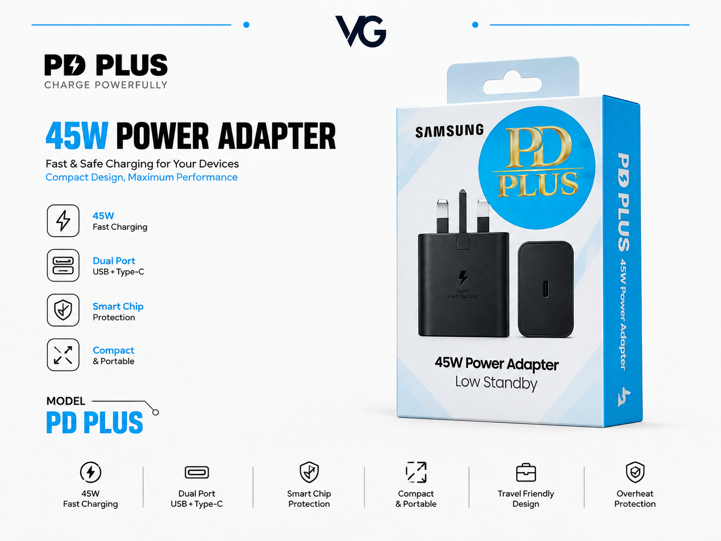 آداپتور اورجینال سامسونگ ۴۵ وات USB Type-C